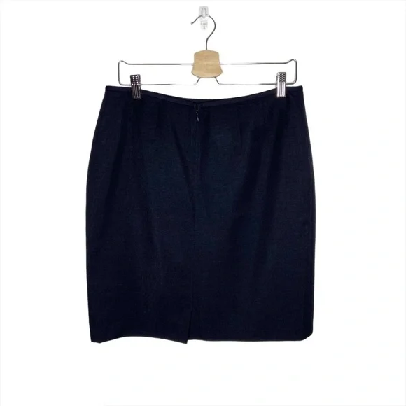Kasper Solid Black Career Lined Short Straight Skirt Dark Academia - Picture 5 of 11